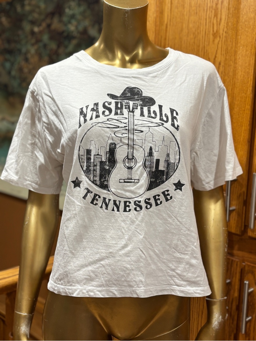 Rebel Sugar White Tee with Black Brand Tag